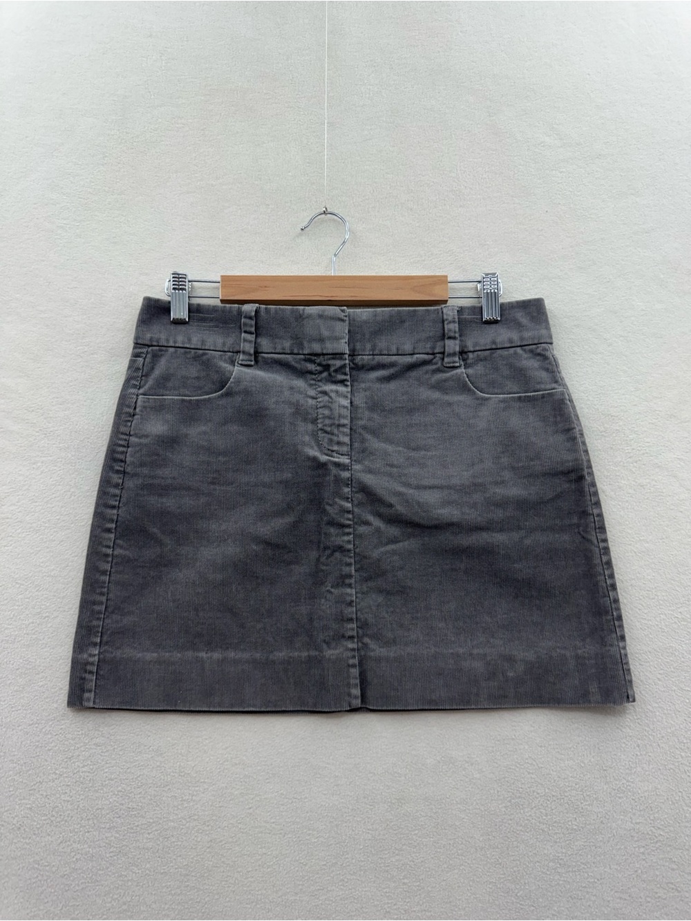J Crew Women’s 4 Corduroy Mini PSkirt Gray Pockets